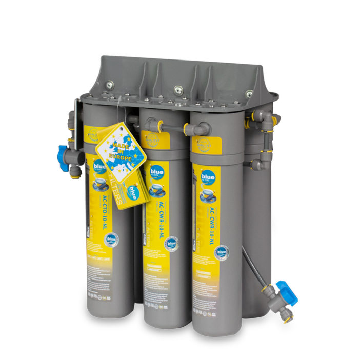 A set of heavy-duty water filters for potable water.